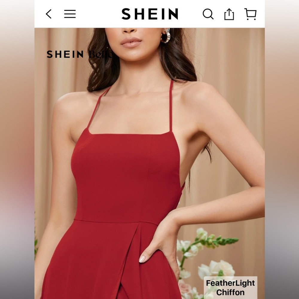 Stunning Red Backless Chiffon Split Thigh Dress - image 4